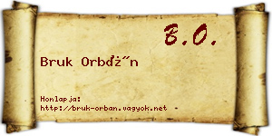 Bruk Orbán névjegykártya